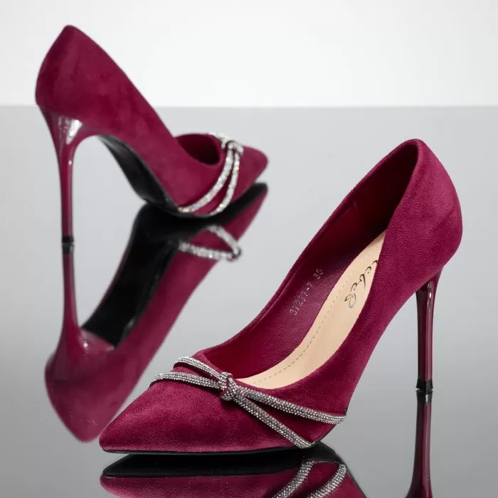 Pantofi Dama cu Toc Iustin Mov #14106