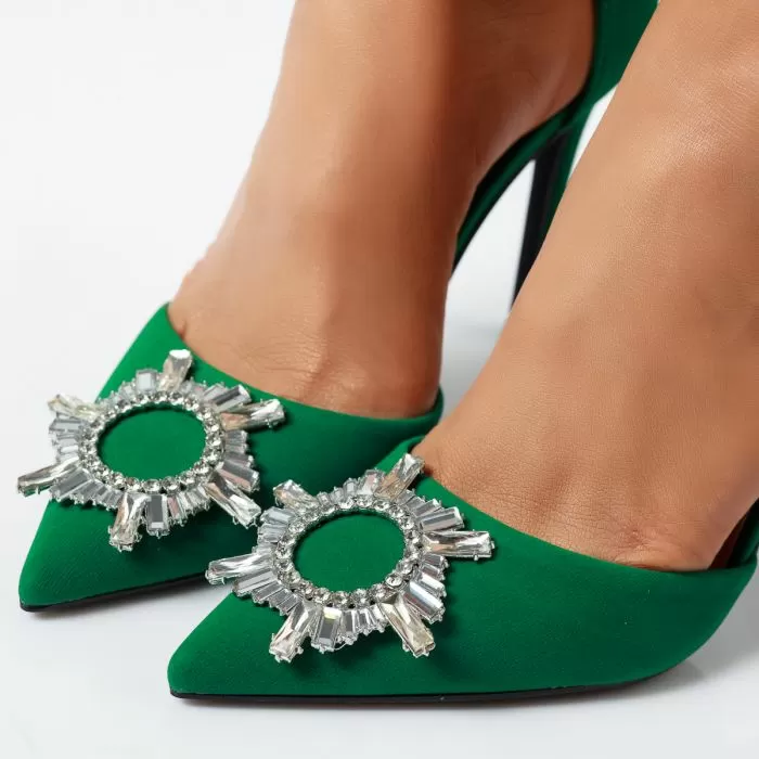 Pantofi Dama cu Toc Oscar Verzi #14110