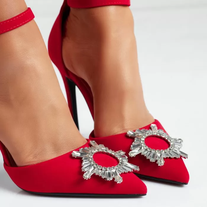 Pantofi Dama cu Toc Oscar Rosii #14111