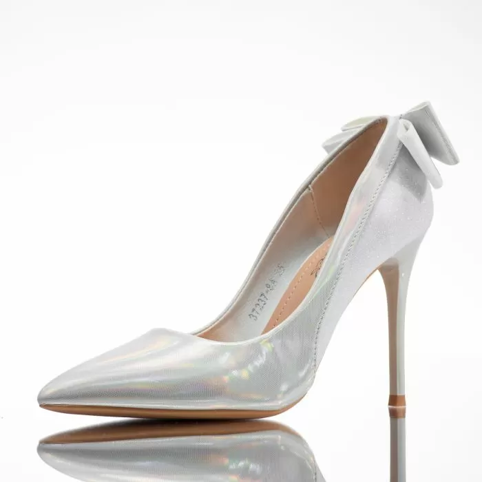 Pantofi Dama cu Toc  Oxford2 Argintii #14114