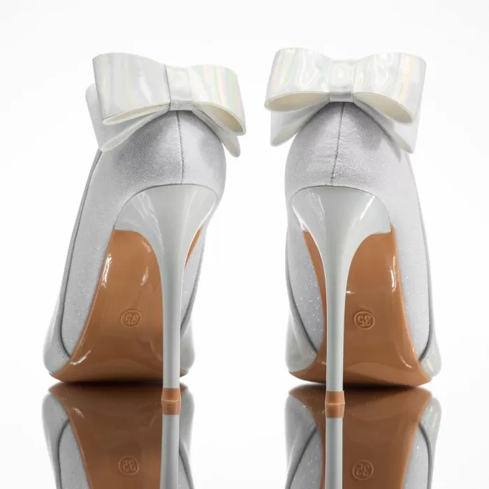 Pantofi Dama cu Toc  Oxford2 Argintii #14114