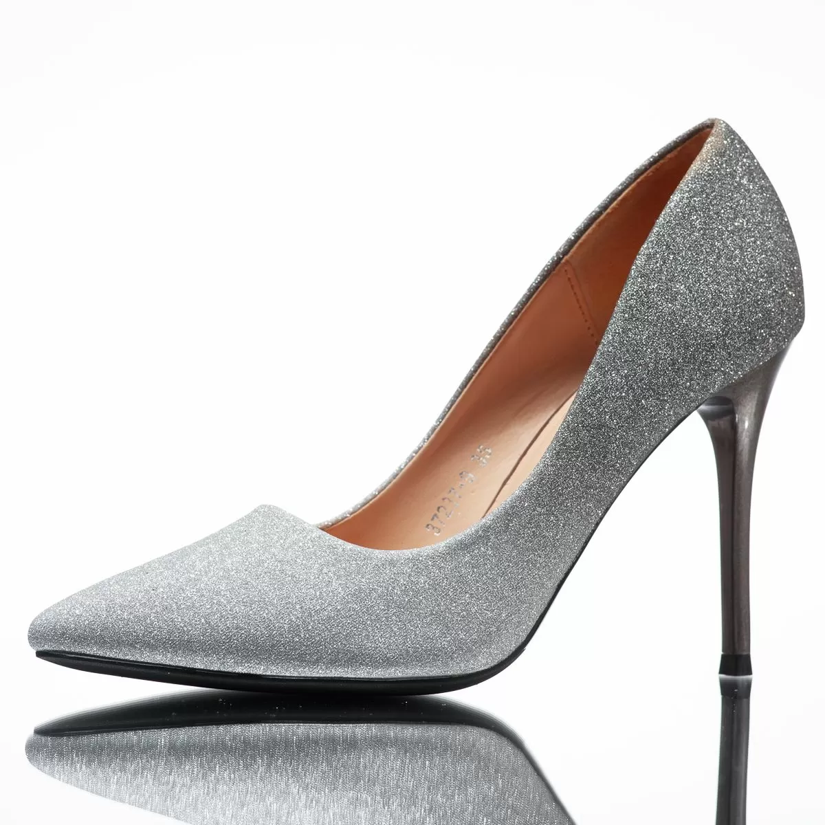 Pantofi Dama cu Toc Ozzy Arginti #14116