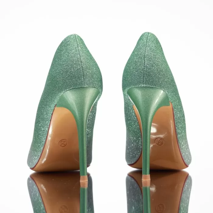 Pantofi Dama cu Toc Ozzy Verzi #14118