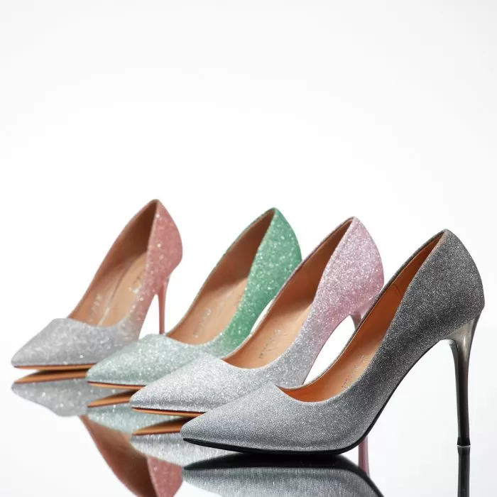 Pantofi Dama cu Toc Ozzy Verzi #14118
