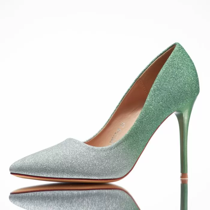 Pantofi Dama cu Toc Ozzy Verzi #14118