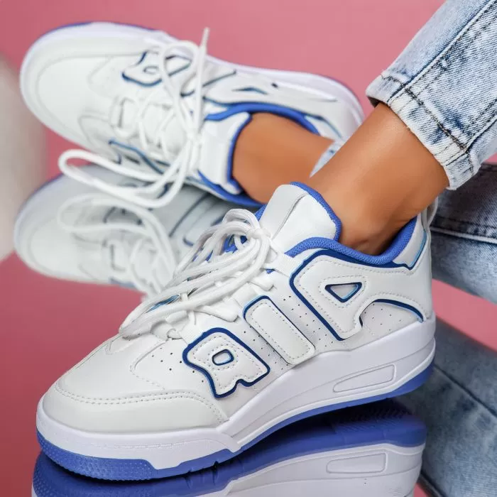 Adidasi Unisex True3 Albi/Albastri #14143