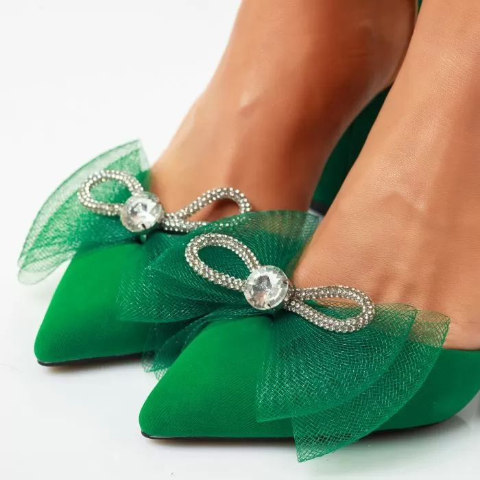 Pantofi Dama cu Toc Misty Verzi #14223