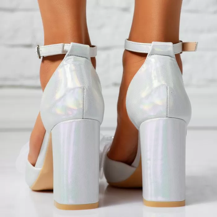 Pantofi Dama cu Toc Misty2 Argintii #14225