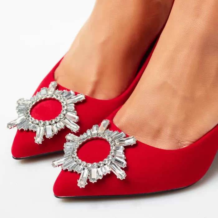 Pantofi Dama cu Toc Water Rosii #14228