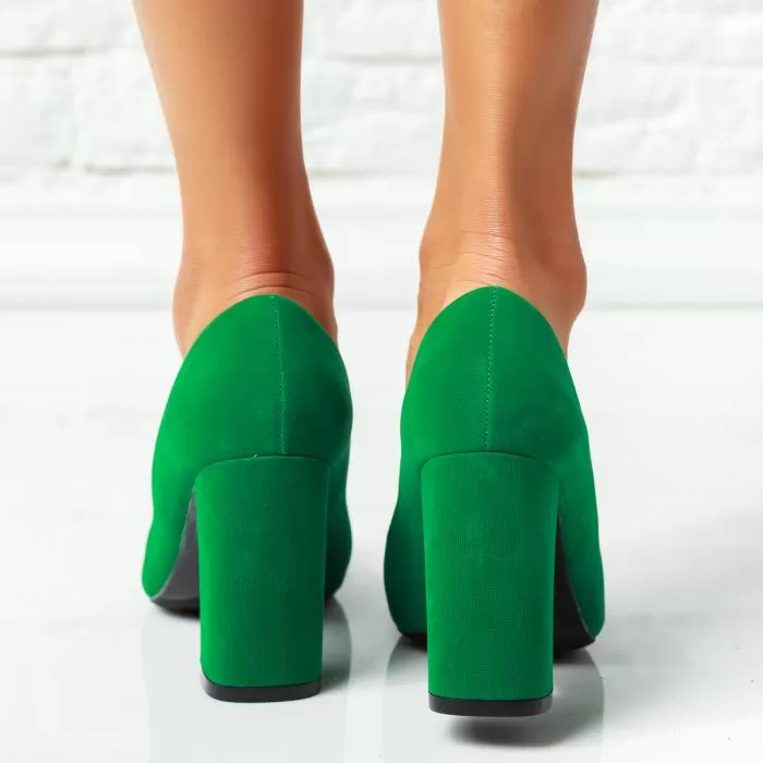 Pantofi Dama cu Toc Water Verzi #14229