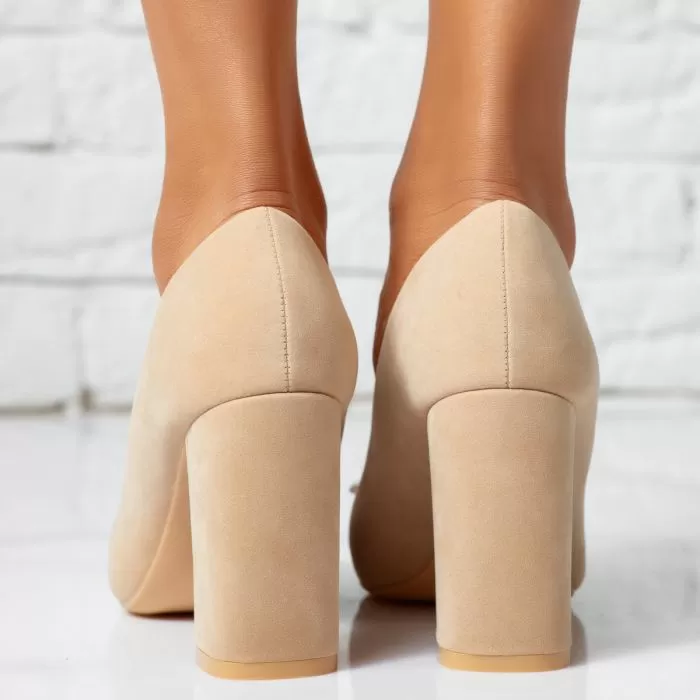 Pantofi Dama cu Toc Water Bej #14230