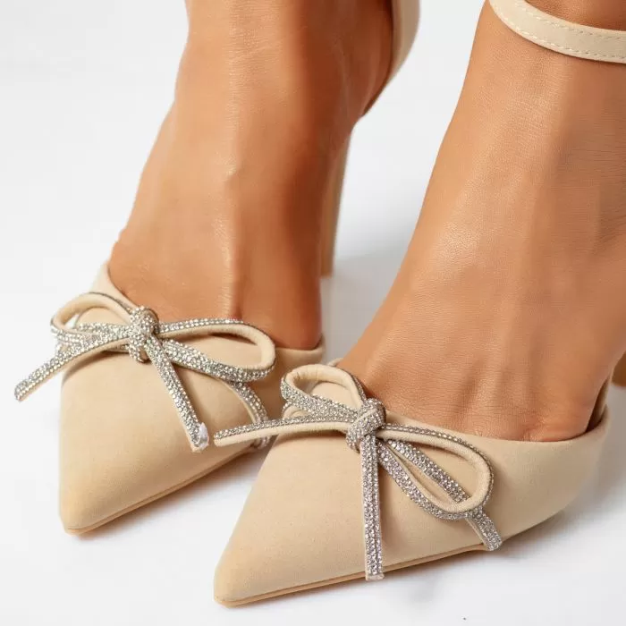 Pantofi Dama cu Toc Spencer Bej #14299