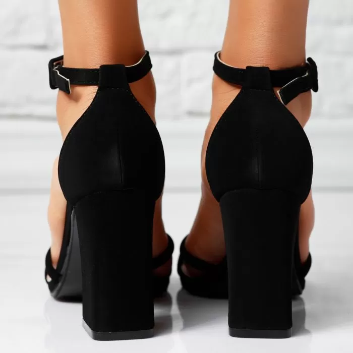 Sandale Dama cu Toc Rachell Negre #14344