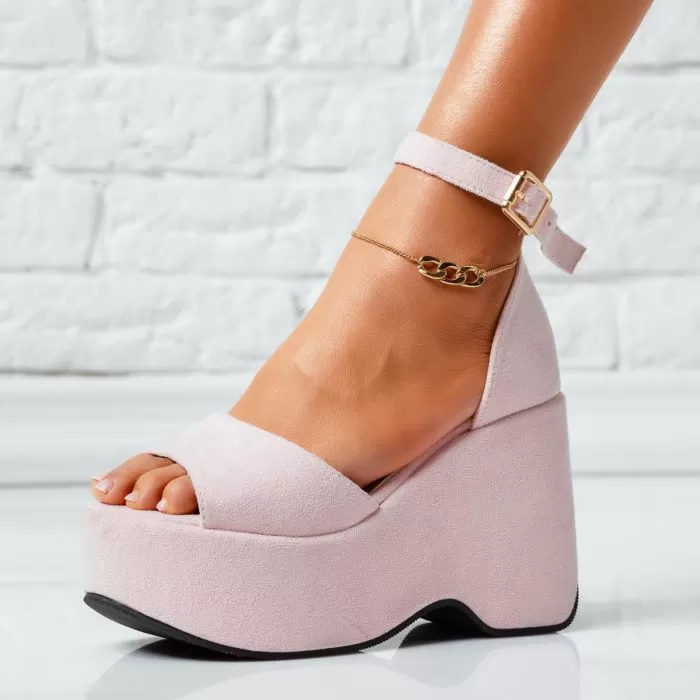 Sandale Dama cu Platforma Galilea Roz #14427