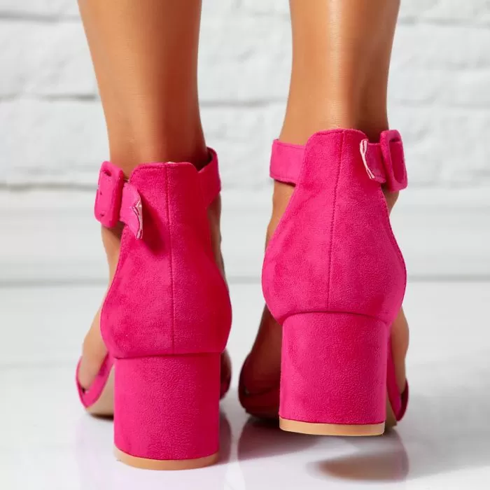 Sandale Dama cu Toc Clover2 Fucsia #14496