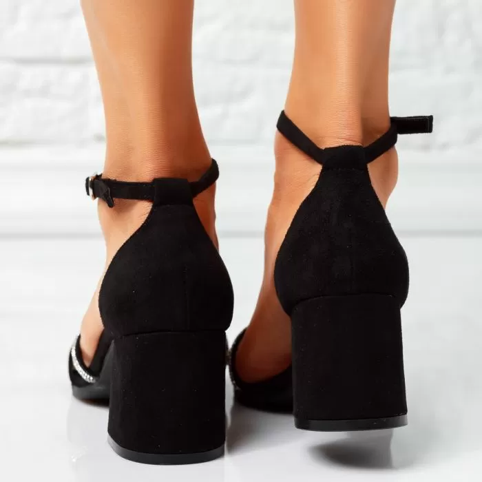 Sandale Dama cu Toc Themis Negre #14557