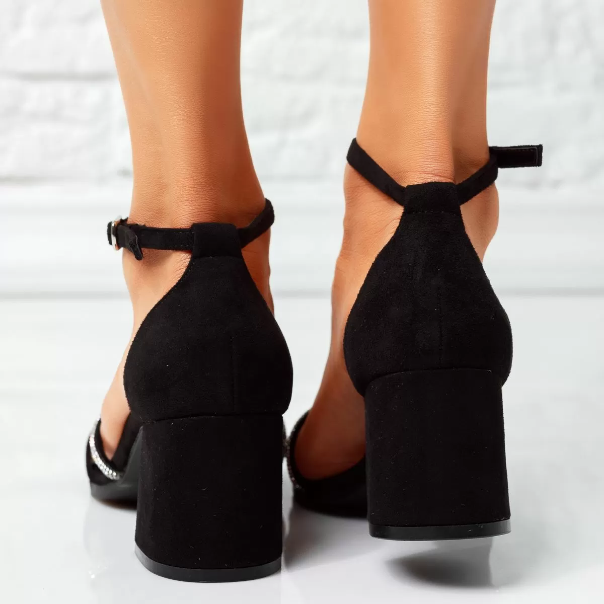 Sandale Dama cu Toc Themis Negre #14557