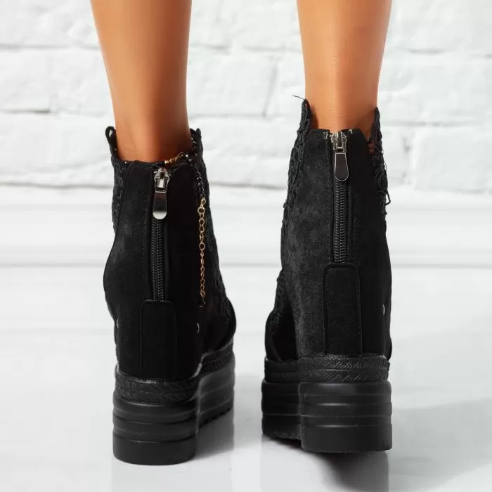 Sandale Dama cu Platforma Love Negre #14672