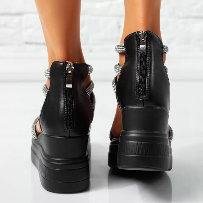 Sandale Dama cu Platforma Skye Negre #14747