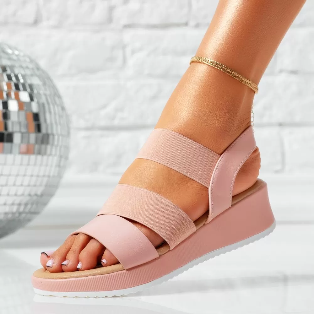 Sandale Dama cu Platforma Levi Roz #15132