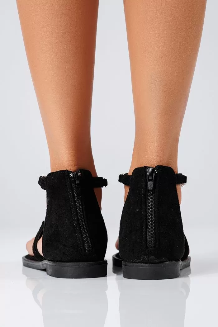 Sandale Dama cu Talpa Joasa Odette Negre #15704