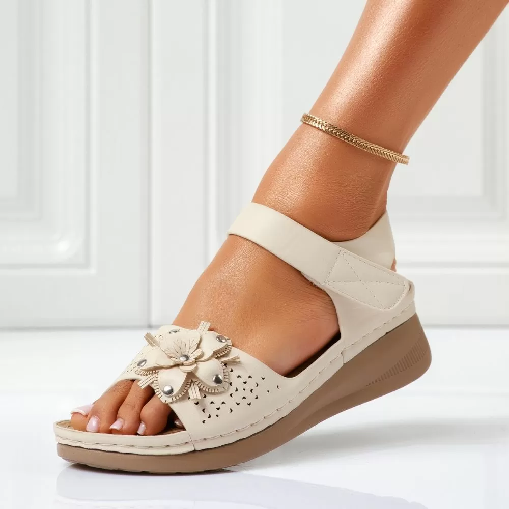 Sandale Dama cu Platforma Brook Bej #15916