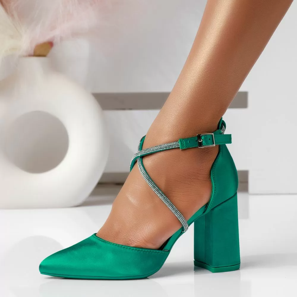 Pantofi Dama cu Toc Josephine Verzi #16272
