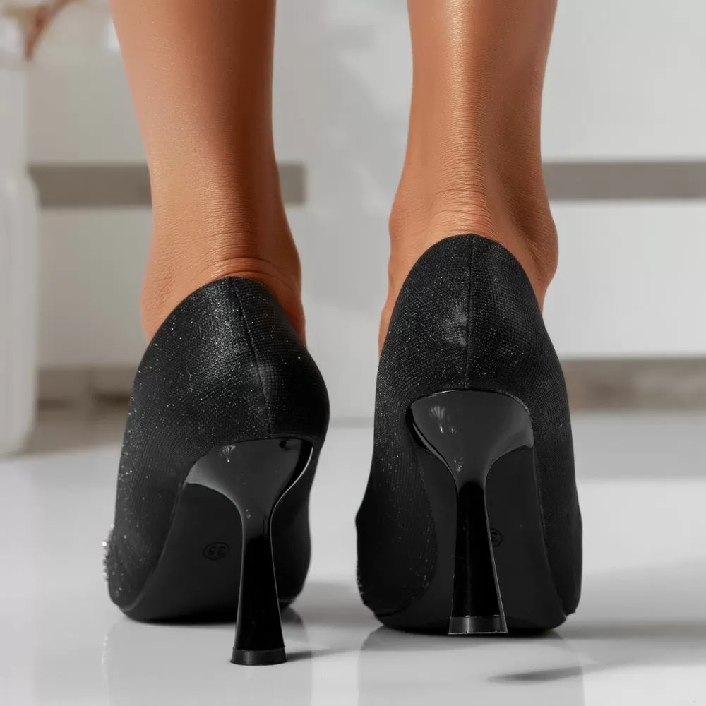 Pantofi Dama cu Toc Thea3 Negri #16669