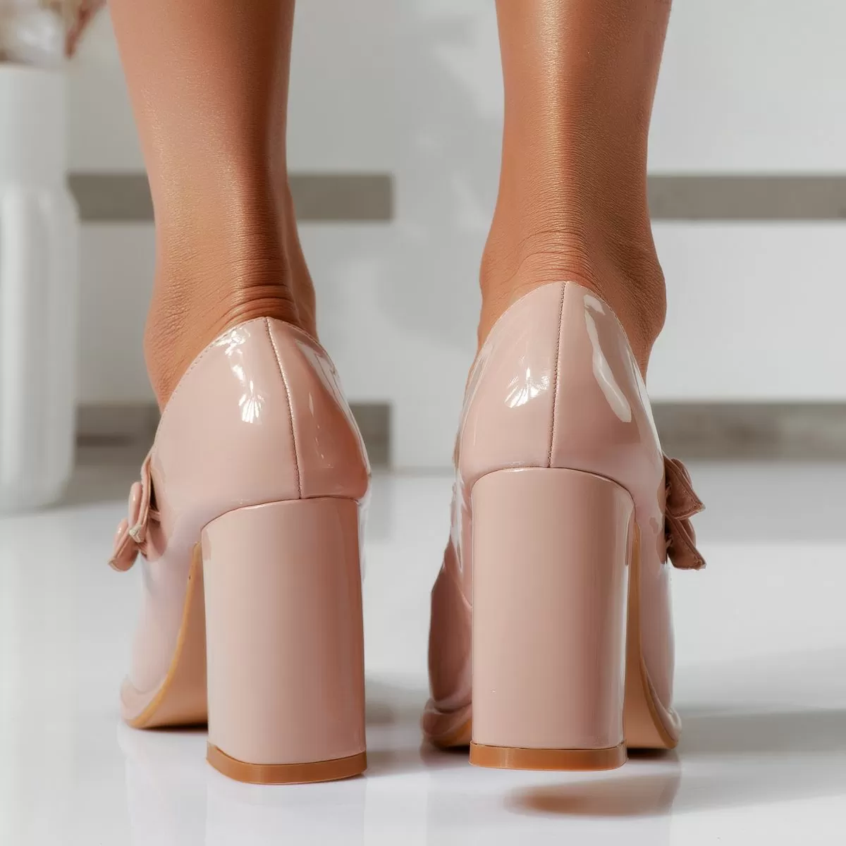 Pantofi Dama cu Toc Amelia Nude #16675