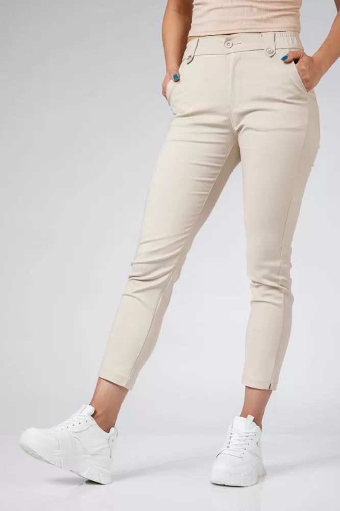Pantaloni Casual Dama Lilith3 Bej #A547