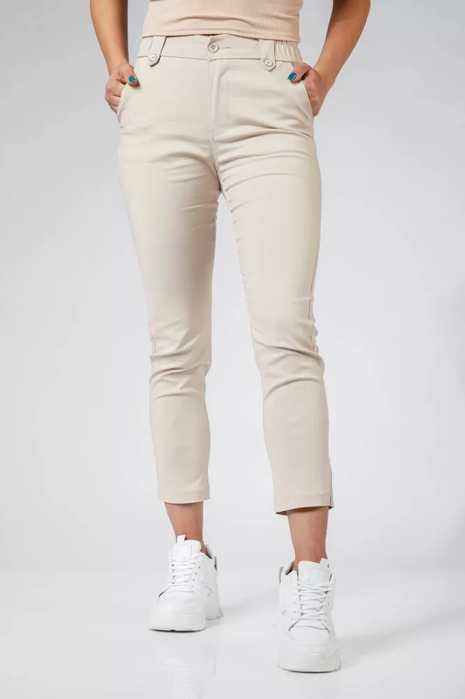 Pantaloni Casual Dama Lilith3 Bej #A547