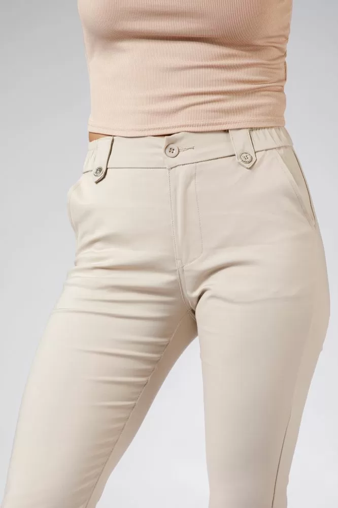 Pantaloni Casual Dama Lilith3 Bej #A547