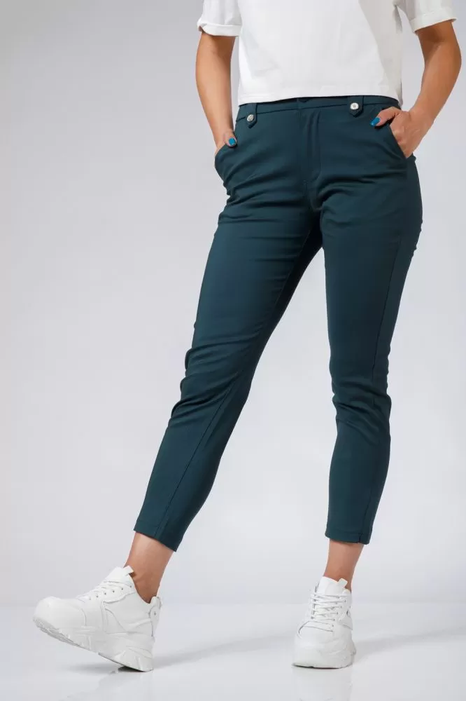 Pantaloni Casual Dama Lilith9 Verzi #A549