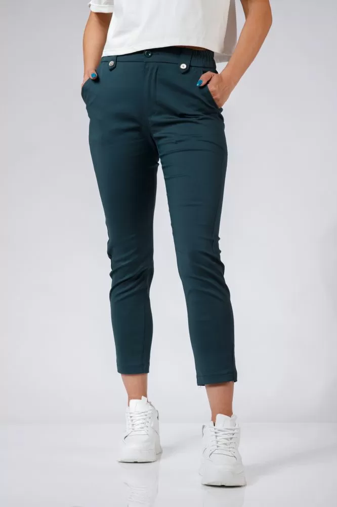 Pantaloni Casual Dama Lilith9 Verzi #A549