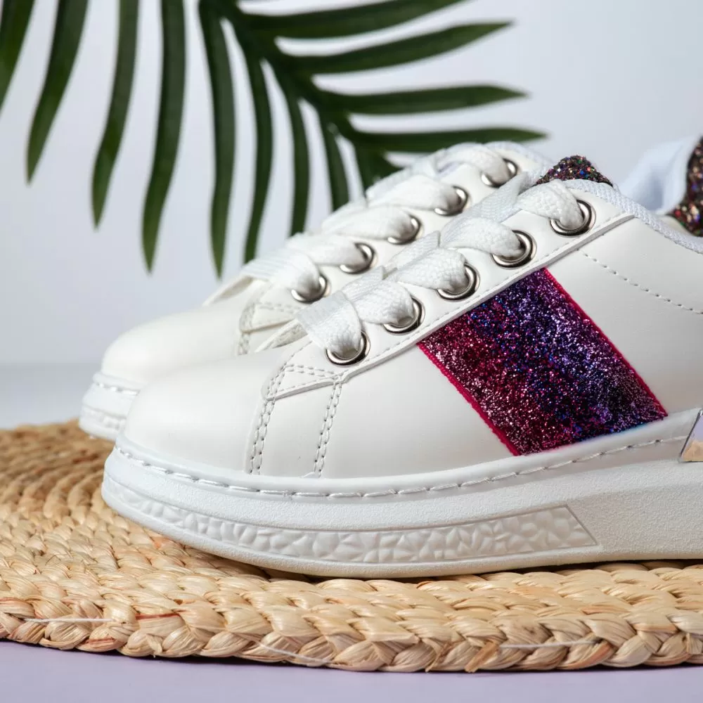 Adidasi Copii Emily Albi/Mov #16753