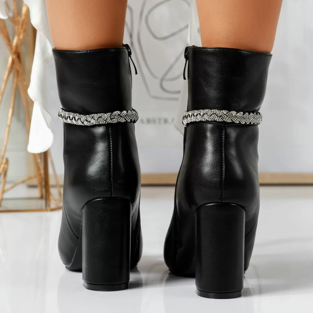 Botine Dama îmblanite Juniper Negre #16853