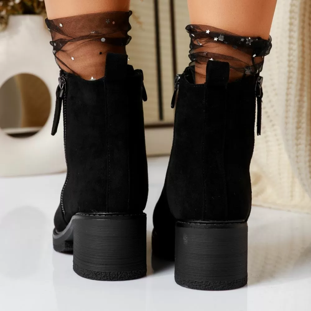 Botine Dama îmblanite Flavia Negre #16959