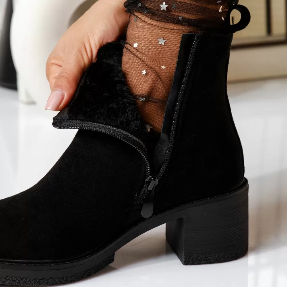 Botine Dama îmblanite Flavia Negre #16959