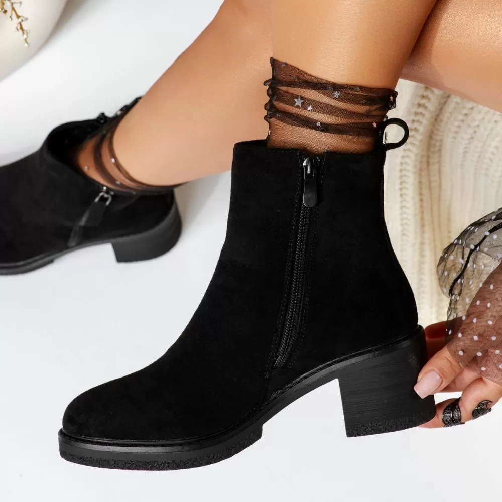 Botine Dama îmblanite Flavia Negre #16959