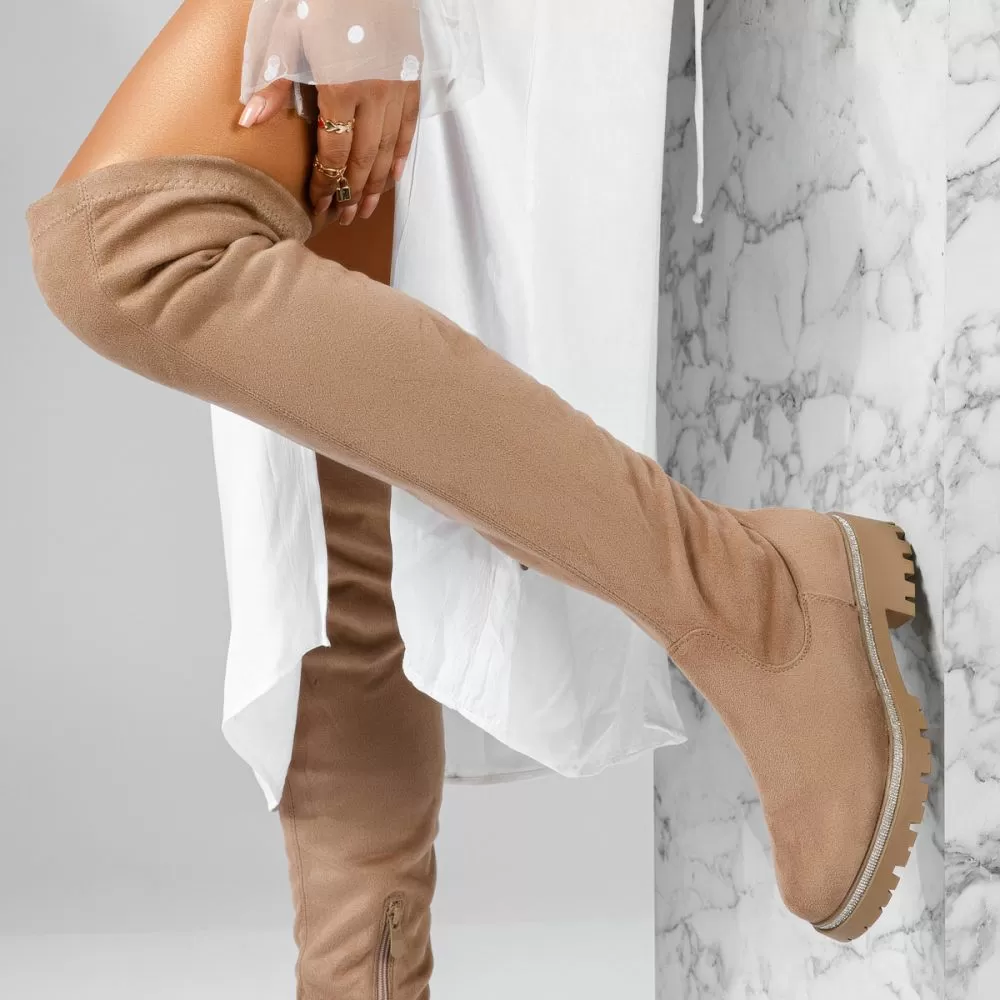 Cizme Lungi Dama Kane Khaki #16964