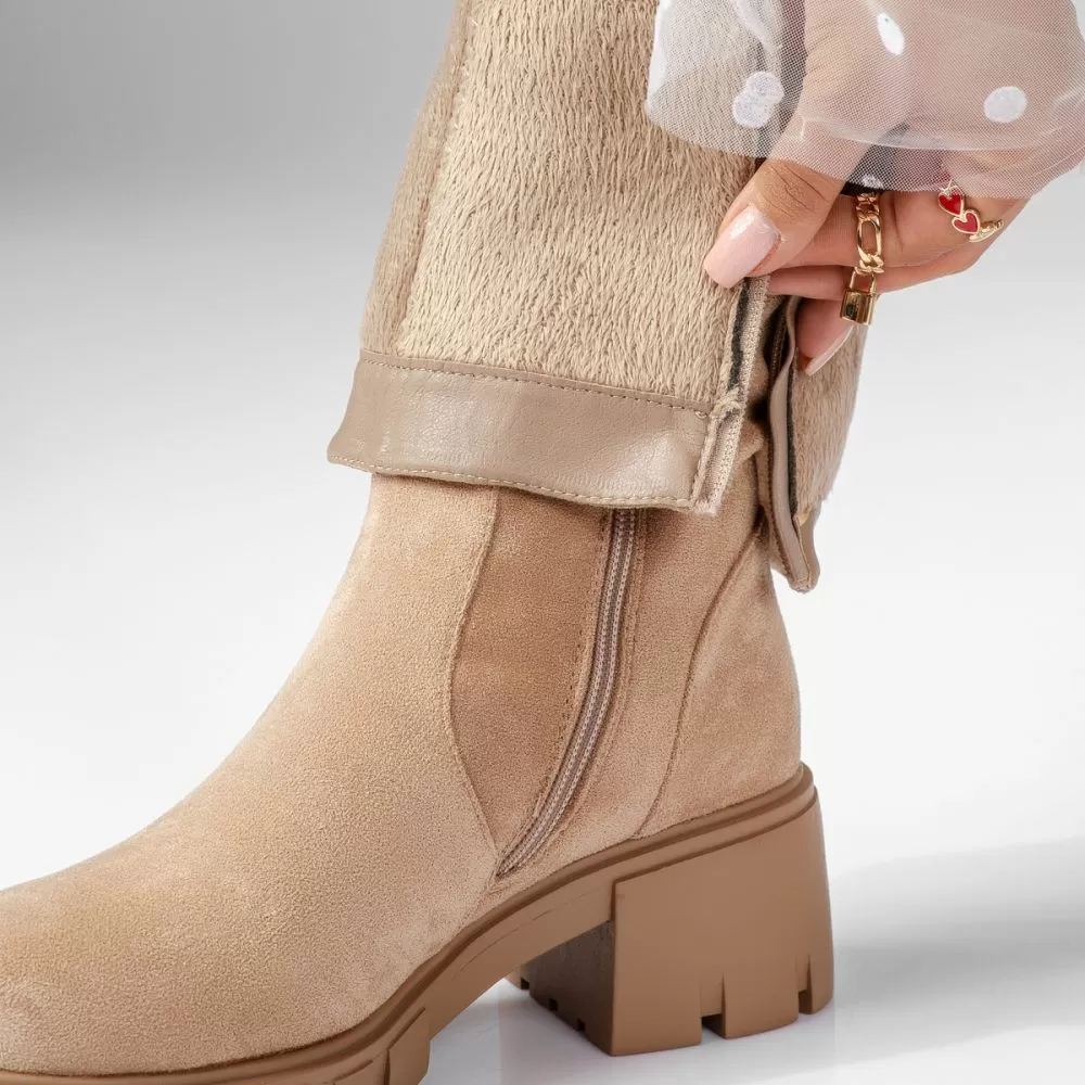 Cizme Scurte Dama Mamba Khaki #16966