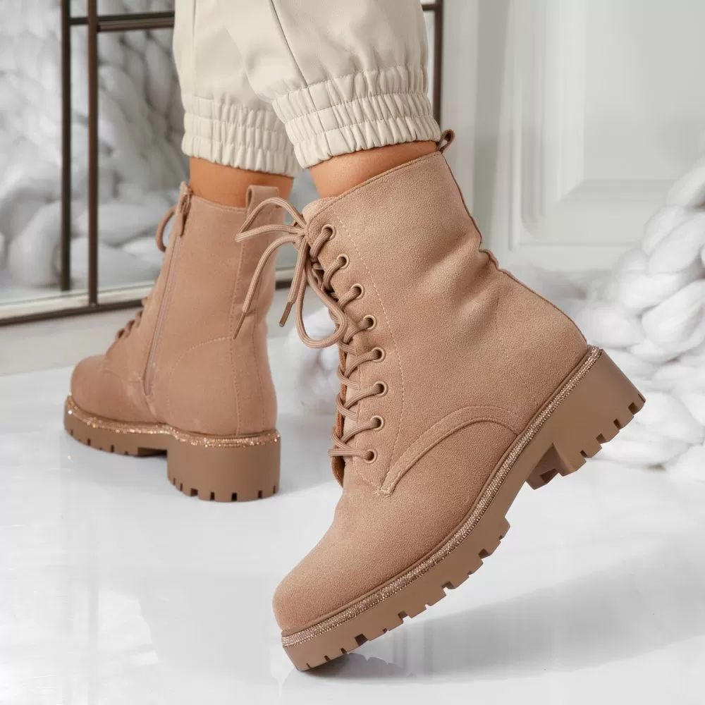 Ghete Dama îmblanite Brooklyn Khaki #17191