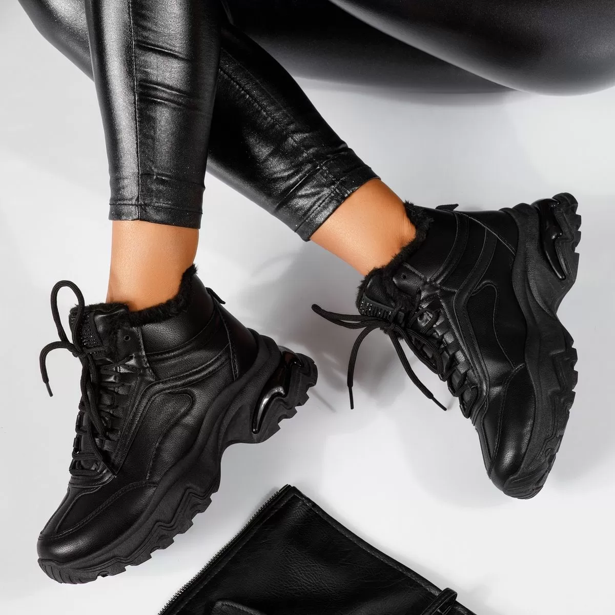 Ghete Dama îmblanite Sport Lino Negre #17280