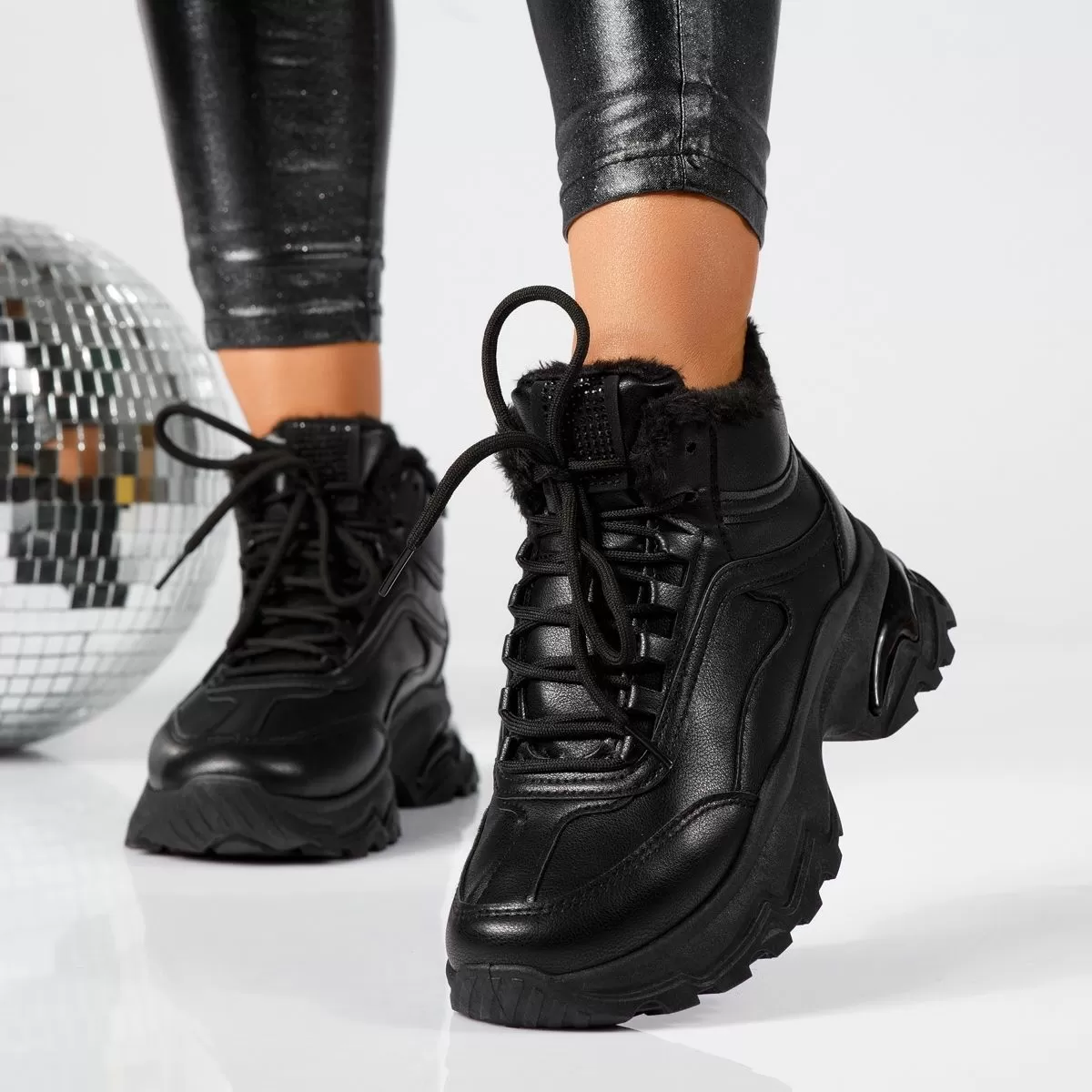 Ghete Dama îmblanite Sport Lino Negre #17280