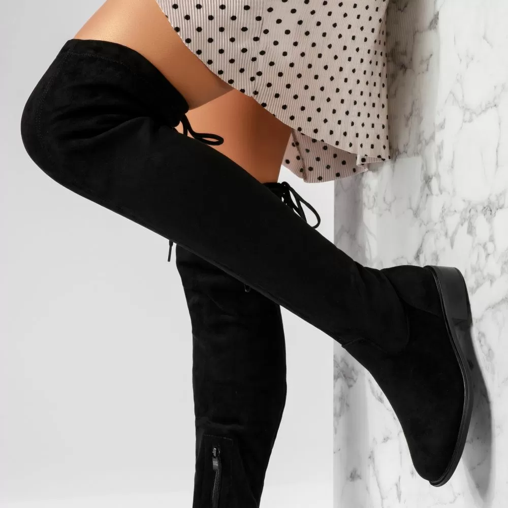 Cizme Dama Lungi Alexa Negre #17291