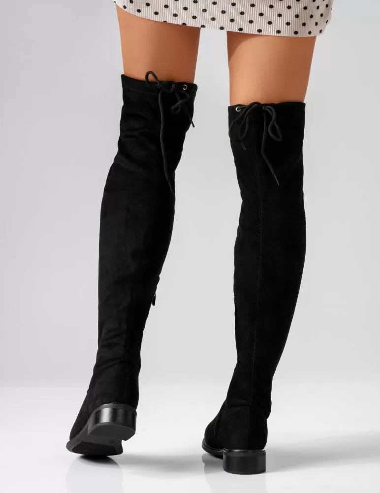 Cizme Dama Lungi Alexa Negre #17291