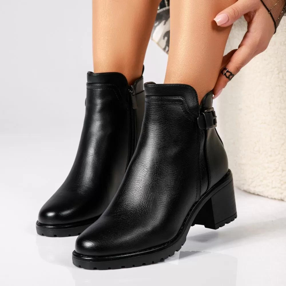 Botine Dama îmblanite Luna Negre #17471