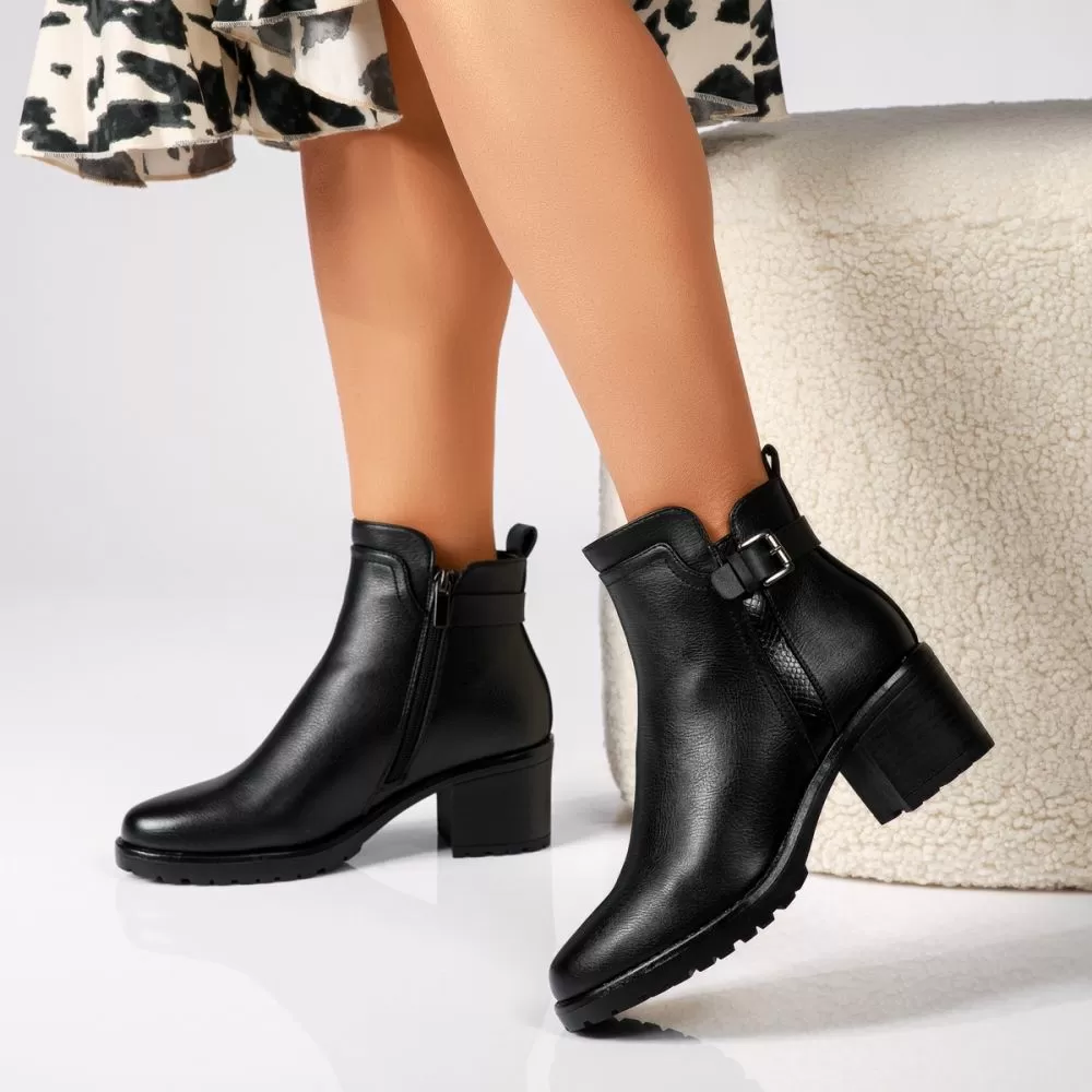 Botine Dama îmblanite Luna Negre #17471