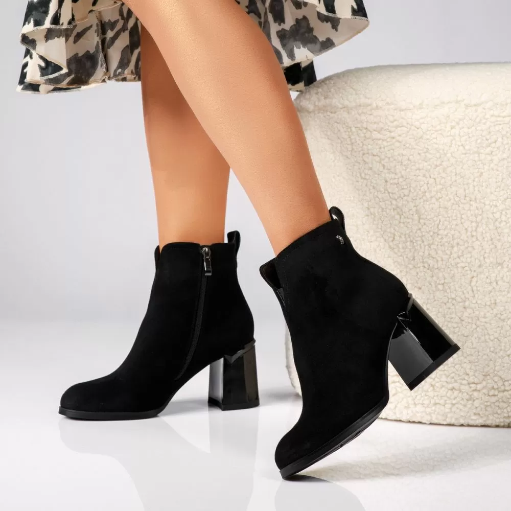 Botine Dama îmblanite Lucia Negre #17488