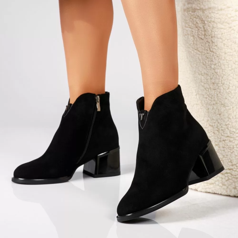 Botine Dama îmblanite Melody Negre #17498